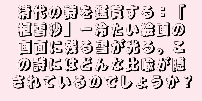 清代の詩を鑑賞する：「桓雪沙」－冷たい絵画の画面に残る雪が光る。この詩にはどんな比喩が隠されているのでしょうか？
