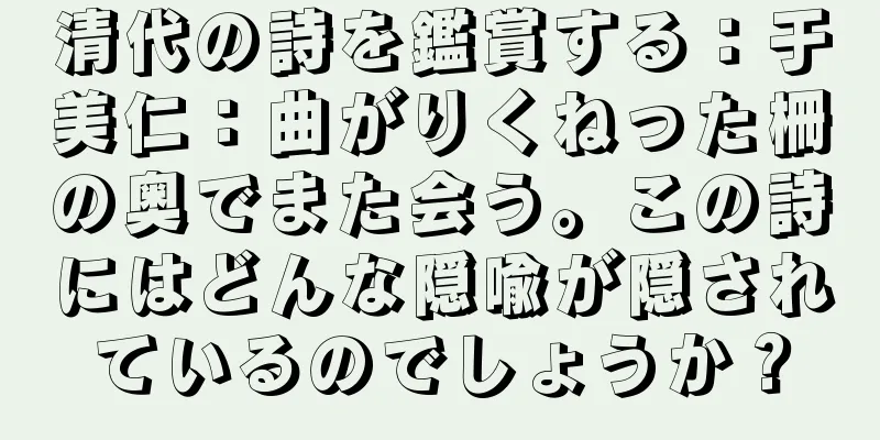 清代の詩を鑑賞する：于美仁：曲がりくねった柵の奥でまた会う。この詩にはどんな隠喩が隠されているのでしょうか？