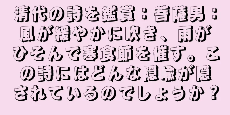 清代の詩を鑑賞：菩薩男：風が緩やかに吹き、雨がひそんで寒食節を催す。この詩にはどんな隠喩が隠されているのでしょうか？