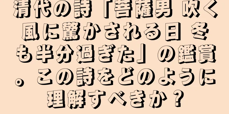 清代の詩「菩薩男 吹く風に驚かされる日 冬も半分過ぎた」の鑑賞。この詩をどのように理解すべきか？