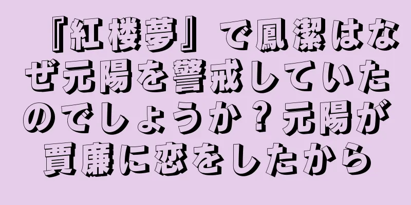 『紅楼夢』で鳳潔はなぜ元陽を警戒していたのでしょうか？元陽が賈廉に恋をしたから