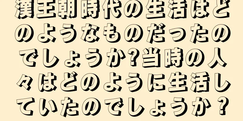 漢王朝時代の生活はどのようなものだったのでしょうか?当時の人々はどのように生活していたのでしょうか？