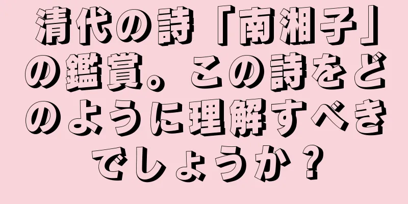 清代の詩「南湘子」の鑑賞。この詩をどのように理解すべきでしょうか？