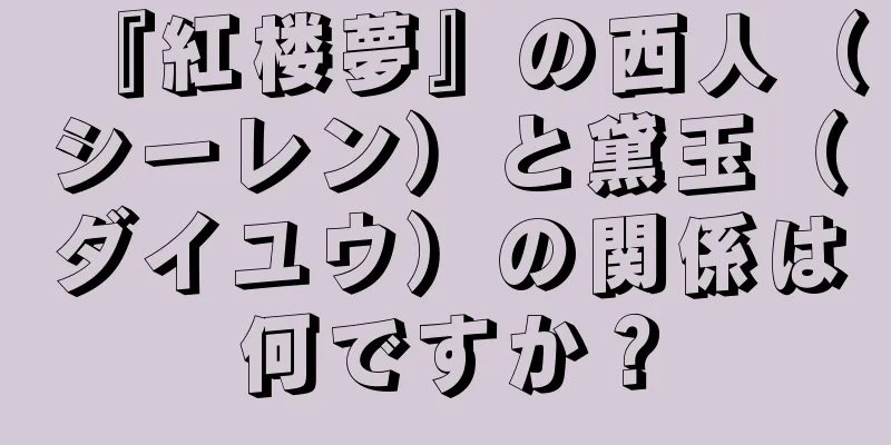『紅楼夢』の西人（シーレン）と黛玉（ダイユウ）の関係は何ですか？