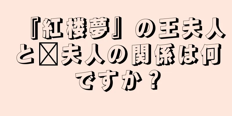 『紅楼夢』の王夫人と邢夫人の関係は何ですか？