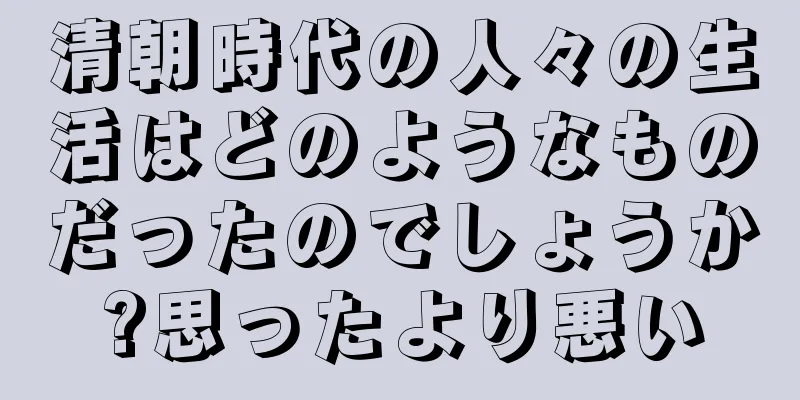 清朝時代の人々の生活はどのようなものだったのでしょうか?思ったより悪い
