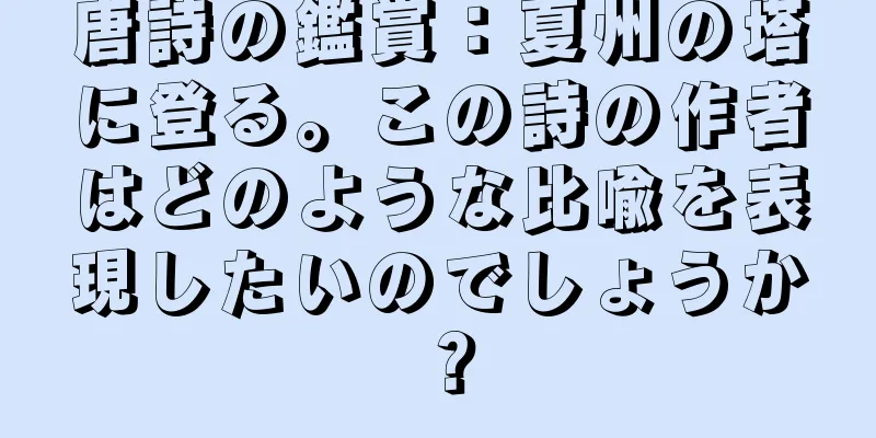唐詩の鑑賞：夏州の塔に登る。この詩の作者はどのような比喩を表現したいのでしょうか？