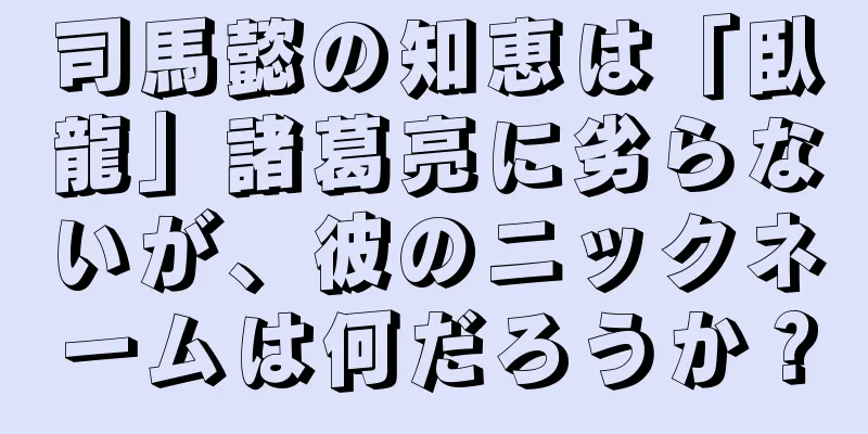 司馬懿の知恵は「臥龍」諸葛亮に劣らないが、彼のニックネームは何だろうか？