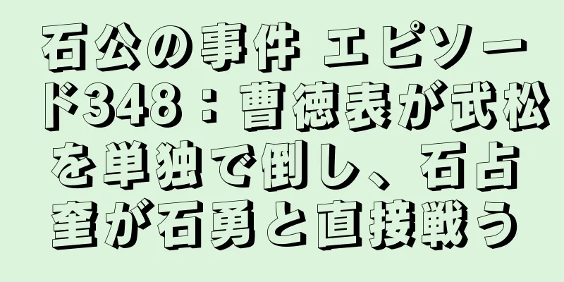 石公の事件 エピソード348：曹徳表が武松を単独で倒し、石占奎が石勇と直接戦う
