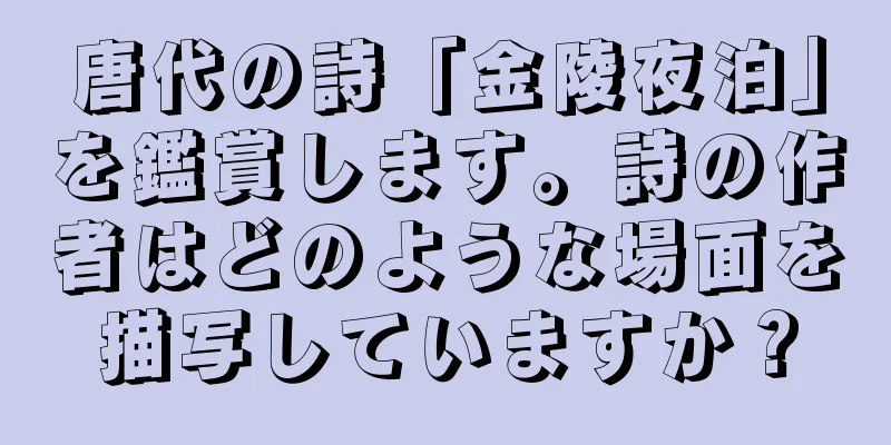 唐代の詩「金陵夜泊」を鑑賞します。詩の作者はどのような場面を描写していますか？