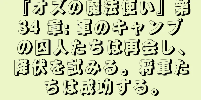 『オズの魔法使い』第 34 章: 軍のキャンプの囚人たちは再会し、降伏を試みる。将軍たちは成功する。