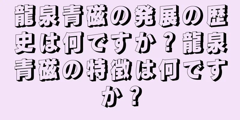 龍泉青磁の発展の歴史は何ですか？龍泉青磁の特徴は何ですか？