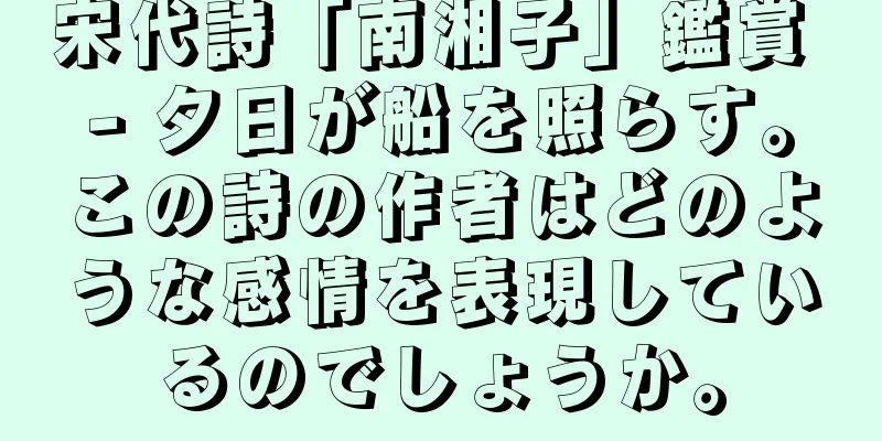 宋代詩「南湘子」鑑賞 - 夕日が船を照らす。この詩の作者はどのような感情を表現しているのでしょうか。