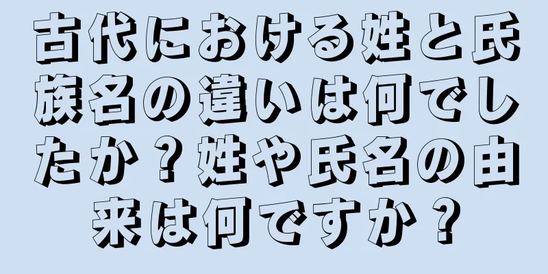 古代における姓と氏族名の違いは何でしたか？姓や氏名の由来は何ですか？