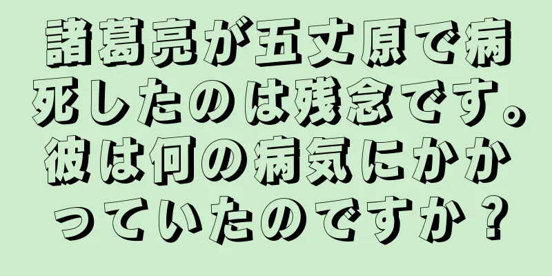 諸葛亮が五丈原で病死したのは残念です。彼は何の病気にかかっていたのですか？