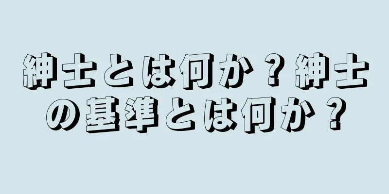 紳士とは何か？紳士の基準とは何か？