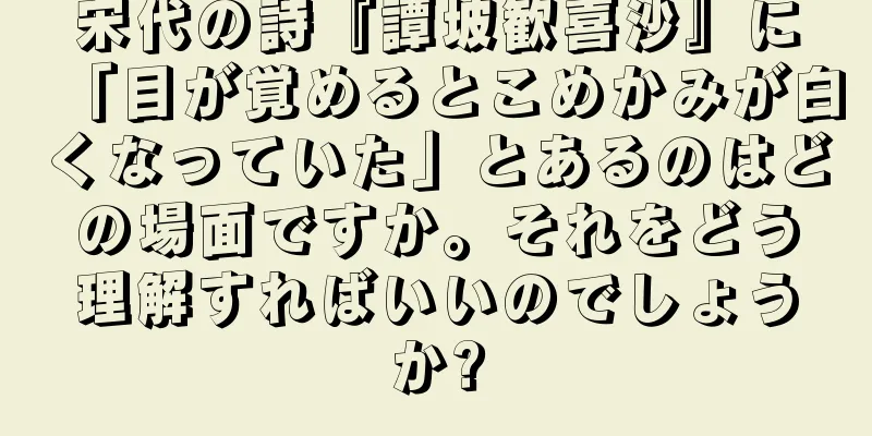 宋代の詩『譚坡歓喜沙』に「目が覚めるとこめかみが白くなっていた」とあるのはどの場面ですか。それをどう理解すればいいのでしょうか?
