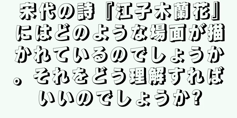 宋代の詩『江子木蘭花』にはどのような場面が描かれているのでしょうか。それをどう理解すればいいのでしょうか?
