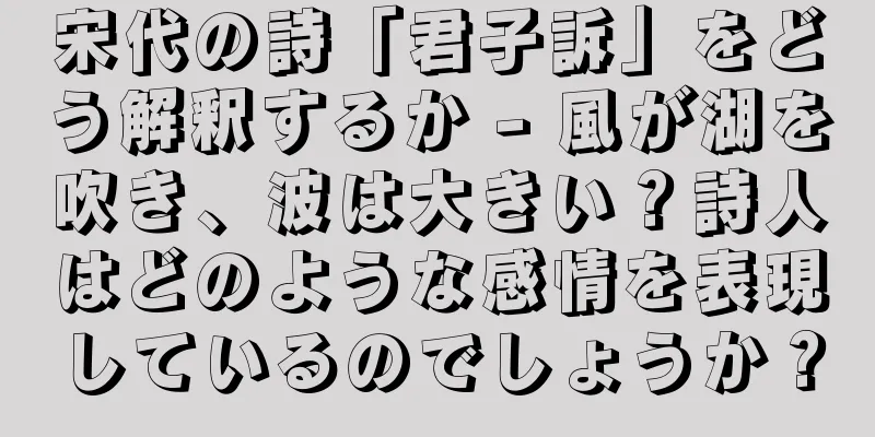 宋代の詩「君子訴」をどう解釈するか - 風が湖を吹き、波は大きい？詩人はどのような感情を表現しているのでしょうか？