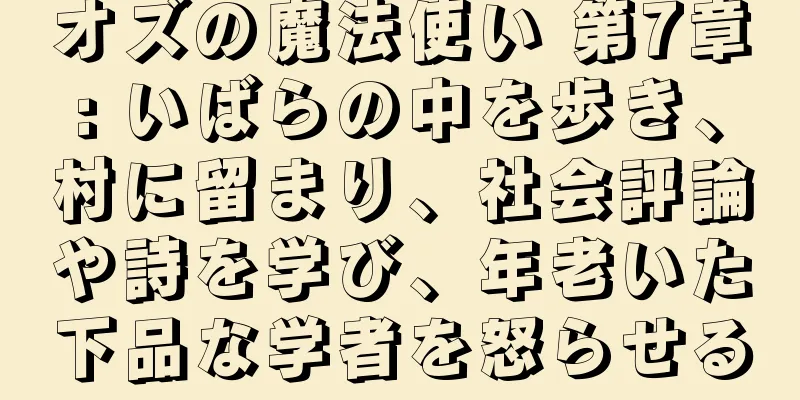 オズの魔法使い 第7章: いばらの中を歩き、村に留まり、社会評論や詩を学び、年老いた下品な学者を怒らせる