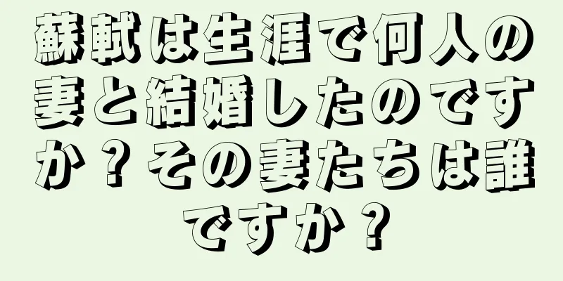 蘇軾は生涯で何人の妻と結婚したのですか？その妻たちは誰ですか？
