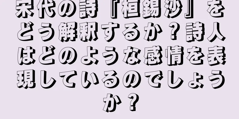 宋代の詩『桓錫沙』をどう解釈するか？詩人はどのような感情を表現しているのでしょうか？
