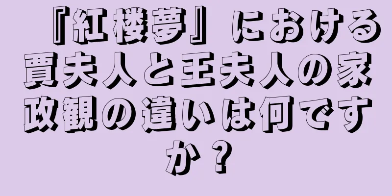 『紅楼夢』における賈夫人と王夫人の家政観の違いは何ですか？