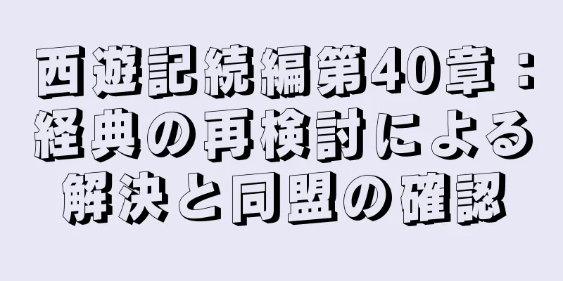 西遊記続編第40章：経典の再検討による解決と同盟の確認