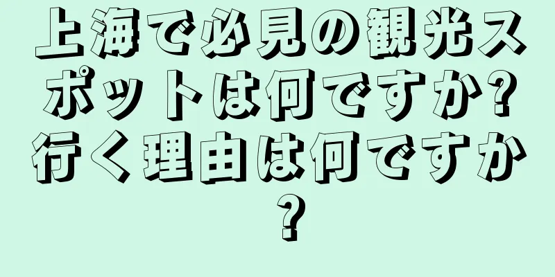 上海で必見の観光スポットは何ですか?行く理由は何ですか？