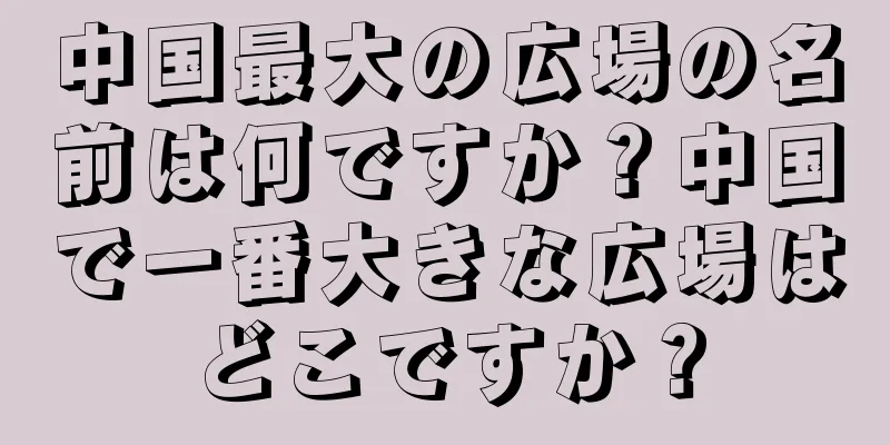 中国最大の広場の名前は何ですか？中国で一番大きな広場はどこですか？