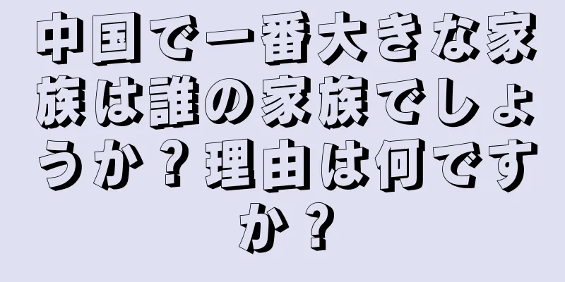 中国で一番大きな家族は誰の家族でしょうか？理由は何ですか？