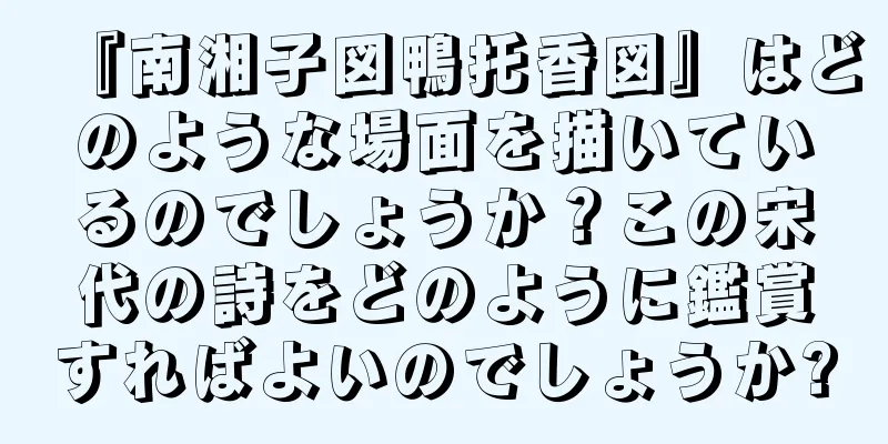 『南湘子図鴨托香図』はどのような場面を描いているのでしょうか？この宋代の詩をどのように鑑賞すればよいのでしょうか?