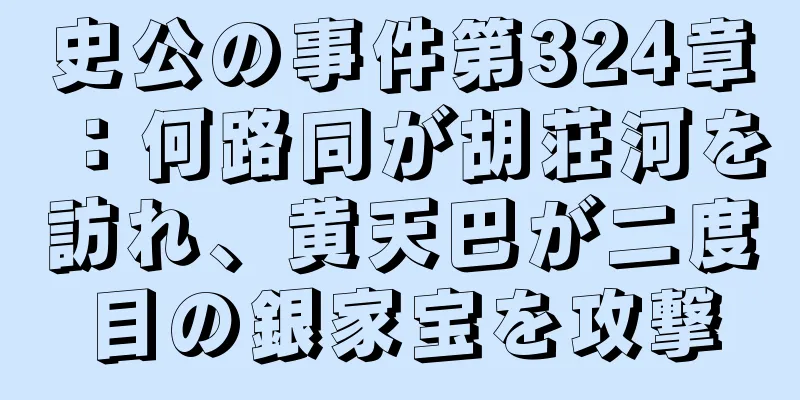 史公の事件第324章：何路同が胡荘河を訪れ、黄天巴が二度目の銀家宝を攻撃
