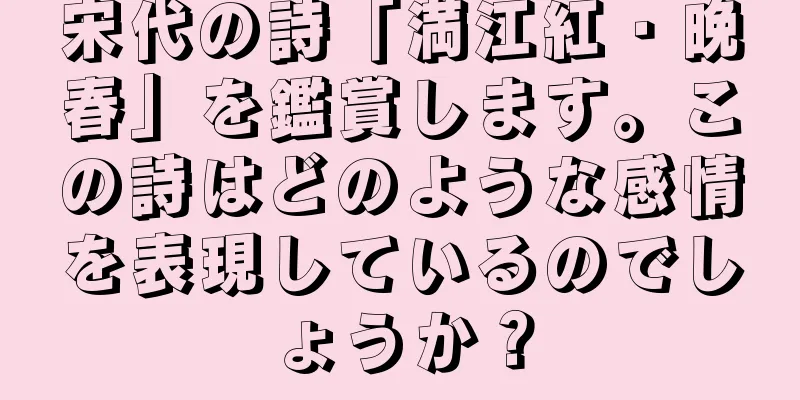 宋代の詩「満江紅・晩春」を鑑賞します。この詩はどのような感情を表現しているのでしょうか？