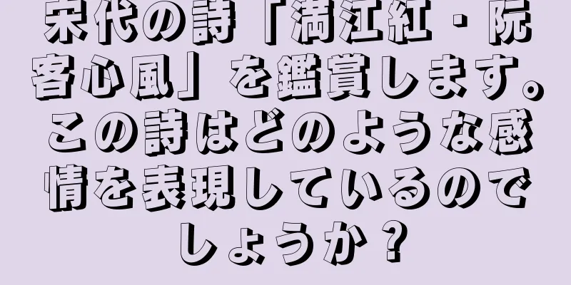 宋代の詩「満江紅・阮客心風」を鑑賞します。この詩はどのような感情を表現しているのでしょうか？