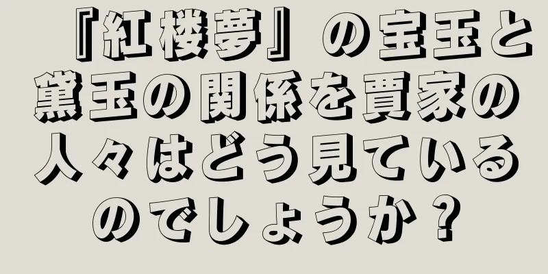 『紅楼夢』の宝玉と黛玉の関係を賈家の人々はどう見ているのでしょうか？