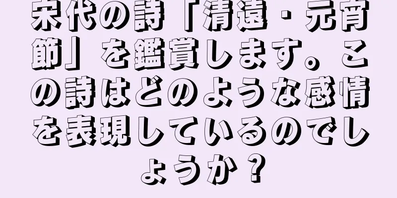 宋代の詩「清遠・元宵節」を鑑賞します。この詩はどのような感情を表現しているのでしょうか？