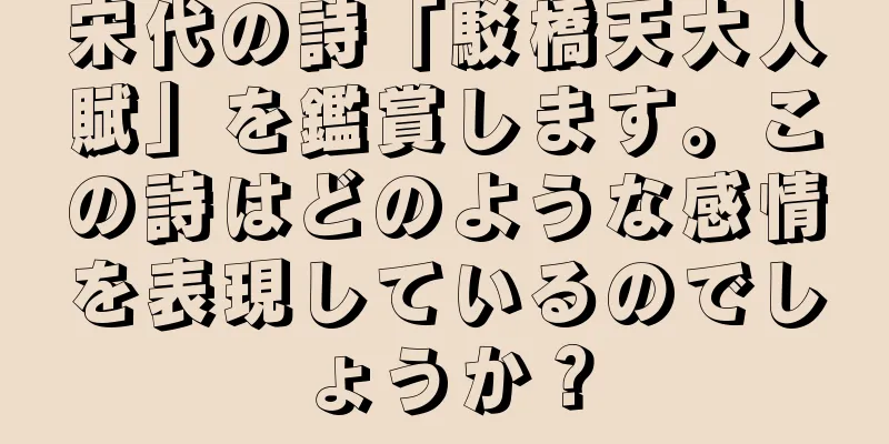 宋代の詩「駁橋天大人賦」を鑑賞します。この詩はどのような感情を表現しているのでしょうか？