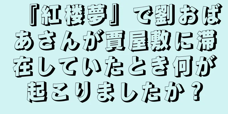 『紅楼夢』で劉おばあさんが賈屋敷に滞在していたとき何が起こりましたか？