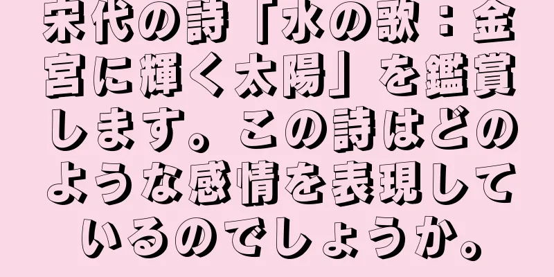 宋代の詩「水の歌：金宮に輝く太陽」を鑑賞します。この詩はどのような感情を表現しているのでしょうか。