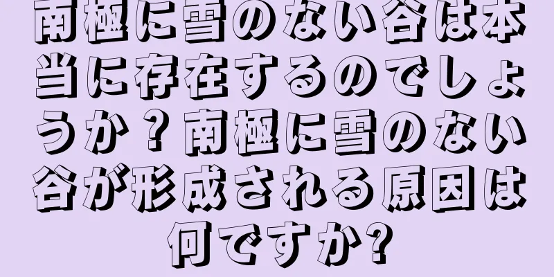 南極に雪のない谷は本当に存在するのでしょうか？南極に雪のない谷が形成される原因は何ですか?