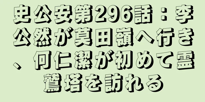 史公安第296話：李公然が莫田嶺へ行き、何仁潔が初めて霊鷲塔を訪れる