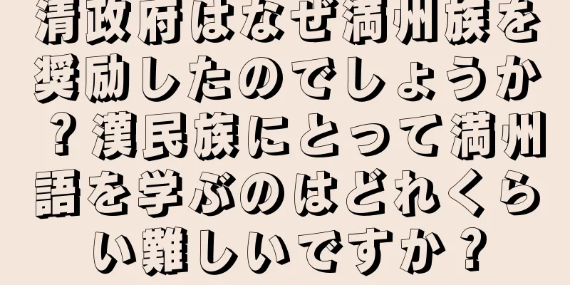 清政府はなぜ満州族を奨励したのでしょうか？漢民族にとって満州語を学ぶのはどれくらい難しいですか？