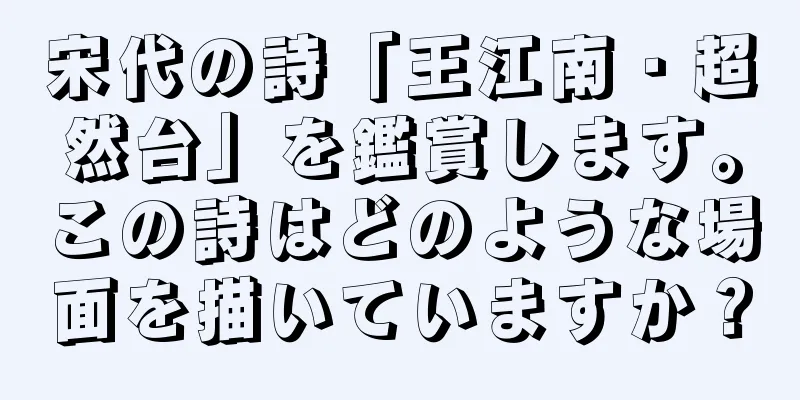 宋代の詩「王江南・超然台」を鑑賞します。この詩はどのような場面を描いていますか？