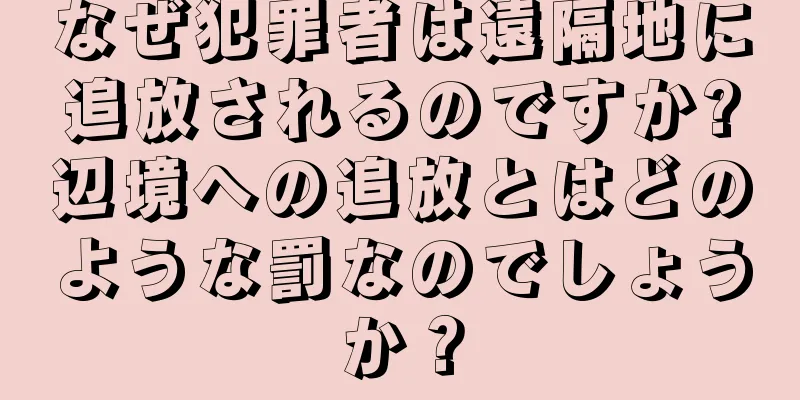 なぜ犯罪者は遠隔地に追放されるのですか?辺境への追放とはどのような罰なのでしょうか？