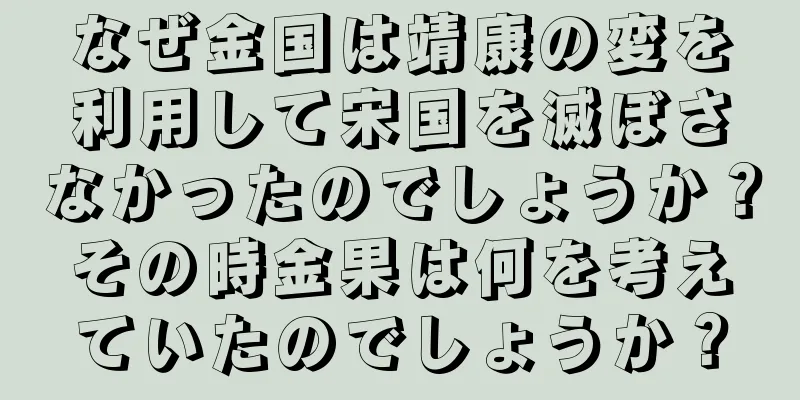 なぜ金国は靖康の変を利用して宋国を滅ぼさなかったのでしょうか？その時金果は何を考えていたのでしょうか？