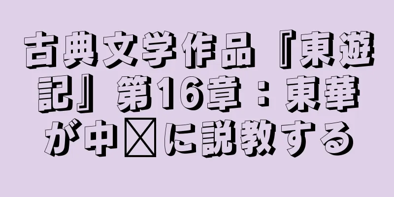 古典文学作品『東遊記』第16章：東華が中壢に説教する