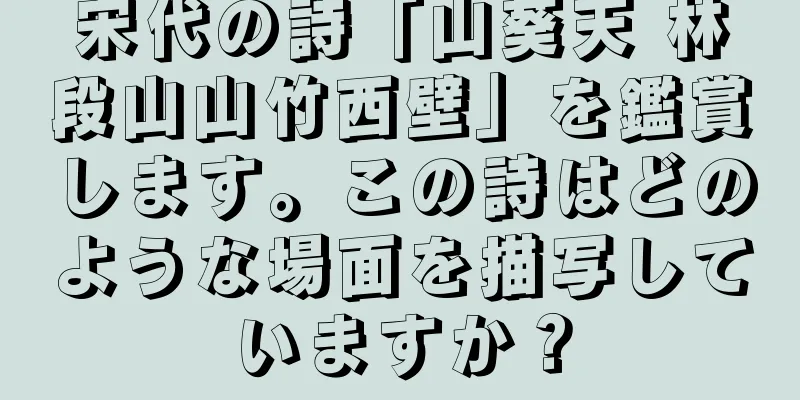 宋代の詩「山葵天 林段山山竹西壁」を鑑賞します。この詩はどのような場面を描写していますか？