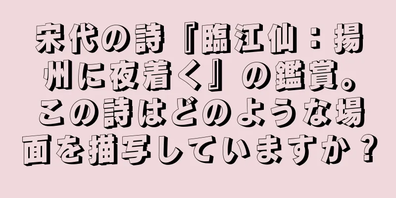 宋代の詩『臨江仙：揚州に夜着く』の鑑賞。この詩はどのような場面を描写していますか？