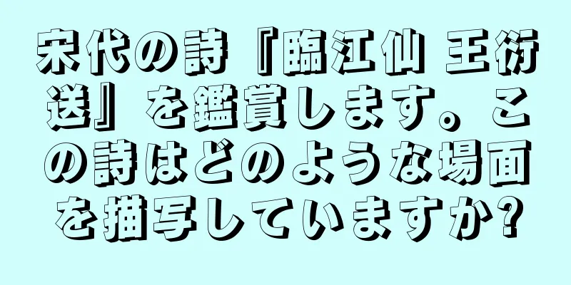 宋代の詩『臨江仙 王衍送』を鑑賞します。この詩はどのような場面を描写していますか?